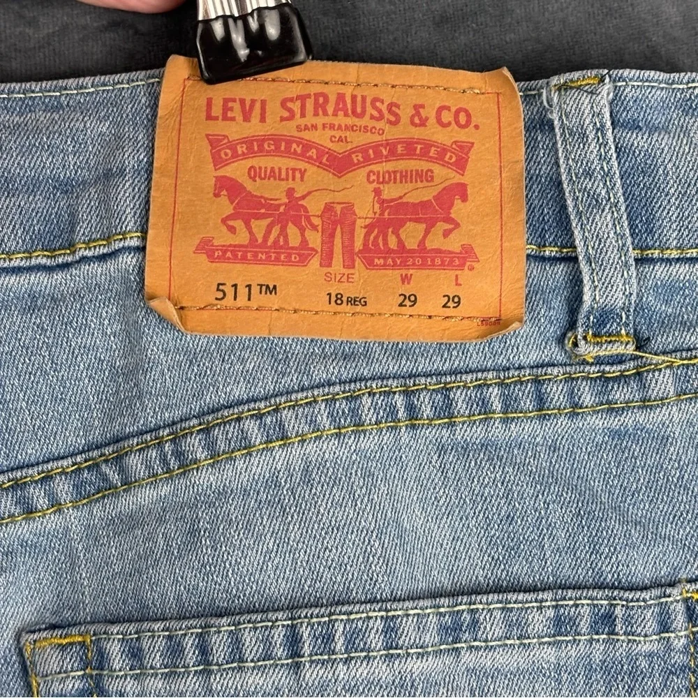 Levi's 511 Slim Straight Leg Light Blue Jeans Sz 18 REG (29 x 29)